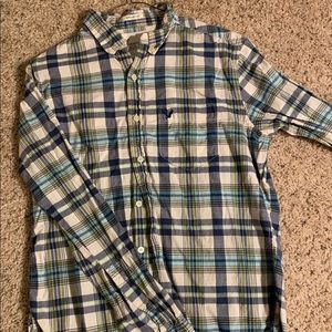American Eagle casual plaid button down mens small